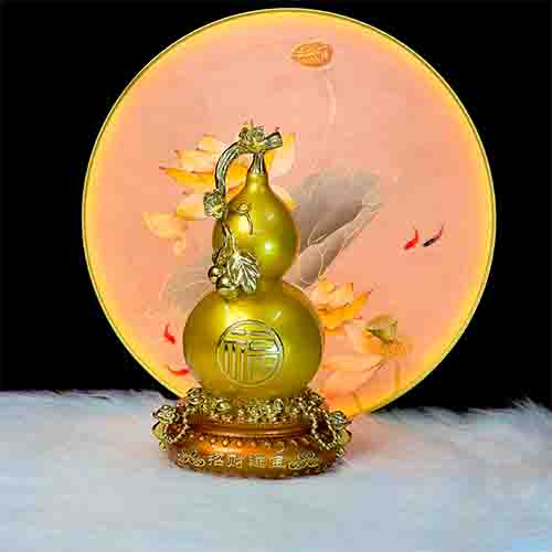 Phong Thủy Decor Hồ Lô Châu Báu Vàng Cao Cấp PT008