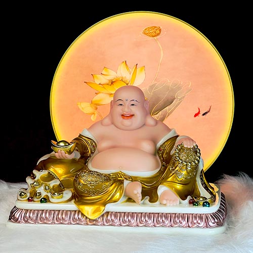 Tượng Di Lặc Đá Ngồi Vàng Cao Cấp DL001