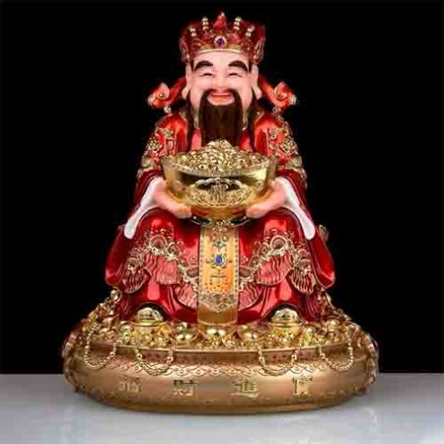 Tượng Thần Tài Thần Tiền Đá Đỏ Nhập Khẩu Cao Cấp T026