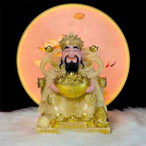 Tượng Thần Tài Thần Tiền Đá Thạch Anh Nhập Khẩu T007