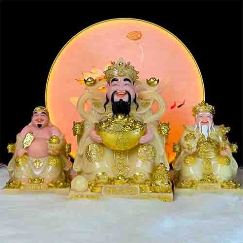 Tượng Thần Tài Thổ Địa Thạch Anh Nhập Khẩu Bộ 3 Ông T006