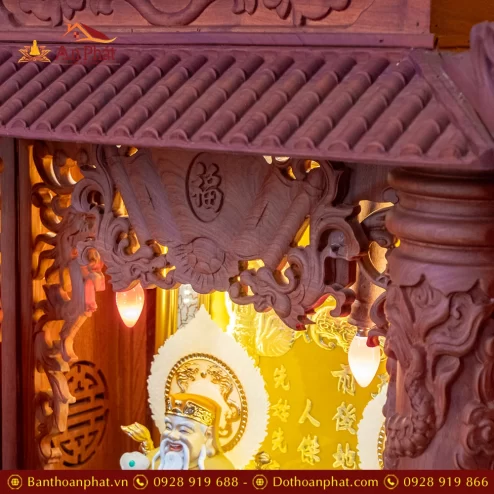 Bàn Thần Tài Thổ Địa 3 Mái Gỗ Hương Đồ Thờ Hợp Kim TT1836 50 ban than tai tho dia 3 mai go huong do tho hop kim tt898 24