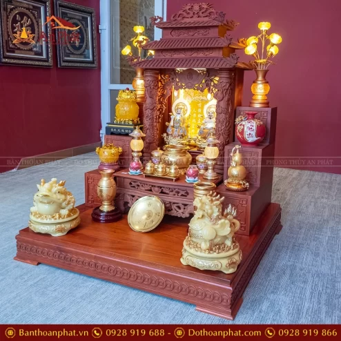 Bàn Thần Tài Thổ Địa 3 Mái Gỗ Hương Đồ Thờ Hợp Kim TT1836 30 ban than tai tho dia 3 mai go huong do tho hop kim tt898 4