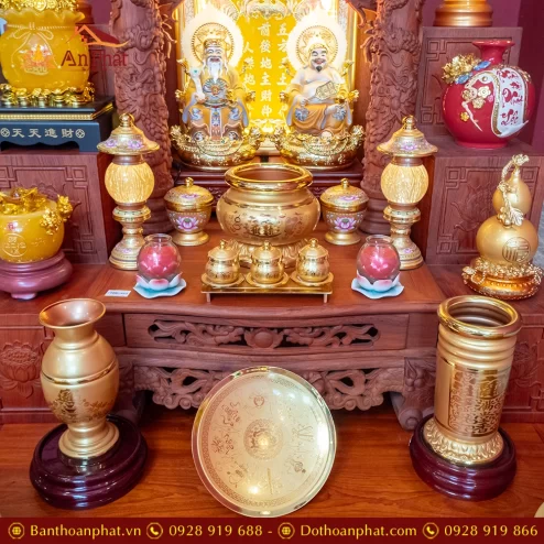 Bàn Thần Tài Thổ Địa 3 Mái Gỗ Hương Đồ Thờ Hợp Kim TT1836 31 ban than tai tho dia 3 mai go huong do tho hop kim tt898 5