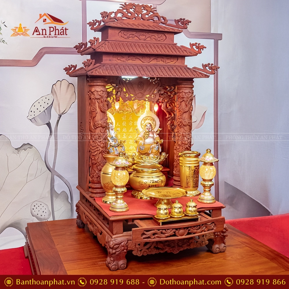 Bàn Thần Tài Thổ Địa Gỗ Hương 3 Mái Đồ Thờ Hợp Kim TT1834 2 ban than tai tho dia go huong 3 mai do tho hop kim tt896 3
