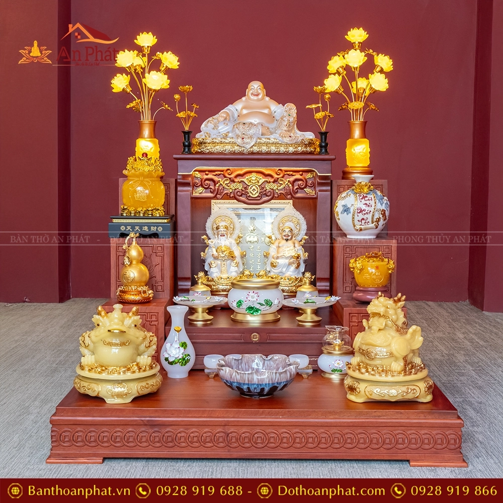 Bàn Thờ Thần Tài Cao Cấp Đồ Thờ Ngọc Hoa Sen TT1841 1 ban tho than tai cao cap do tho ngoc hoa sen tt903 2