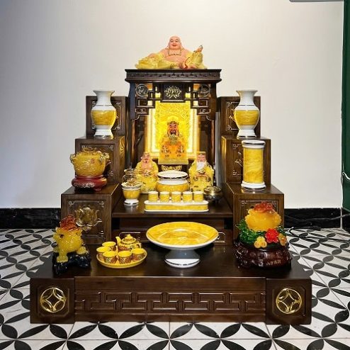 Bàn Thờ Thần Tài Ông Địa Đủ Đồ Thờ TT1806