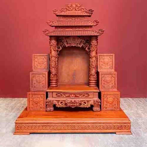 Bàn Thờ Thần Tài Thổ Địa Gỗ Hương 3 Mái TT1813