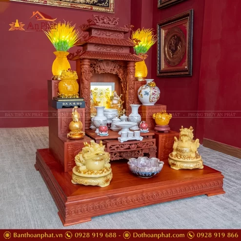 Bàn Thờ Thần Tài Thổ Địa Gỗ Hương Đủ Đồ Thờ TT1840 22 ban tho than tai tho dia go huong du do tho tt902 3
