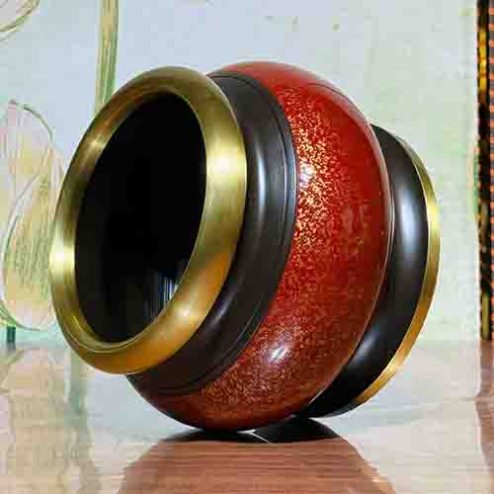 Bát Hương Đồng Vân Đá Đỏ DT267