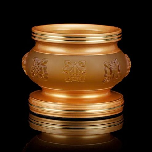 Bát Hương Lưu Ly 8 Cát Tường Khắc Nổi DT321