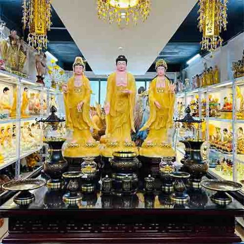 Bộ Đồ Thờ Phật Đồng Vân Đá Nâu Đen BDT014