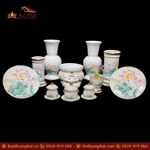 bo do tho su trang hoa sen hong la xanh bdt01500003