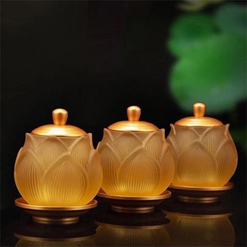 Choé Thờ Lưu Ly Phúc Liên Đế Nắp Đồng Cao Cấp DT345