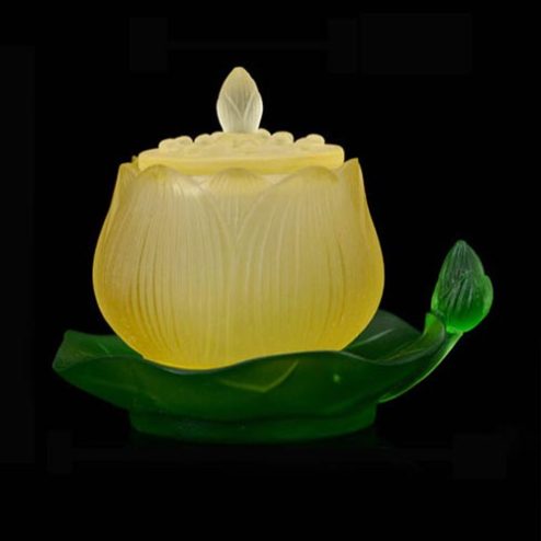 Choé Thờ Lưu Ly Sen Quan Âm Đế Sen Xanh DT319
