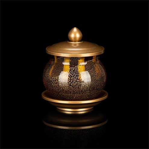 Choé Thờ Lưu Ly Vàng Hổ Phách Cao Cấp (Cao 10cm) DT342