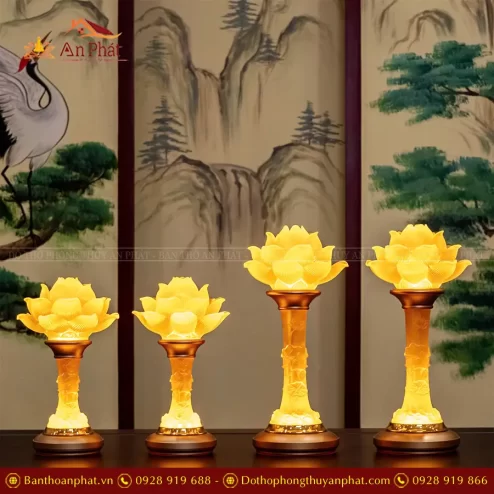 Đèn thờ điện 1 bông lưu ly thân sáng DTD1327 An Phát