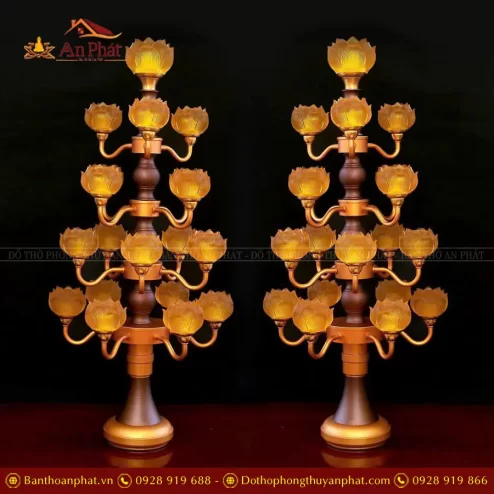 Đèn thờ điện 19 Bông Hoa Sen Lưu ly DTD1336 An Phát