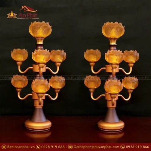 Đèn thờ điện 7 Bông Hoa Sen Lưu ly DTD1336 An Phát