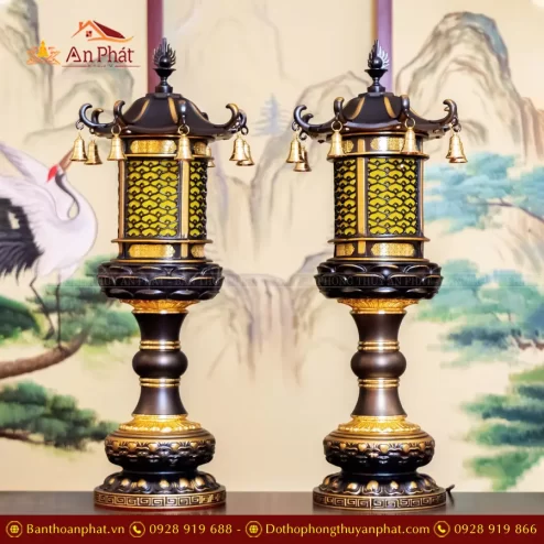 Đèn thờ điện đế đồng mái chùa DTD1318 An Phát