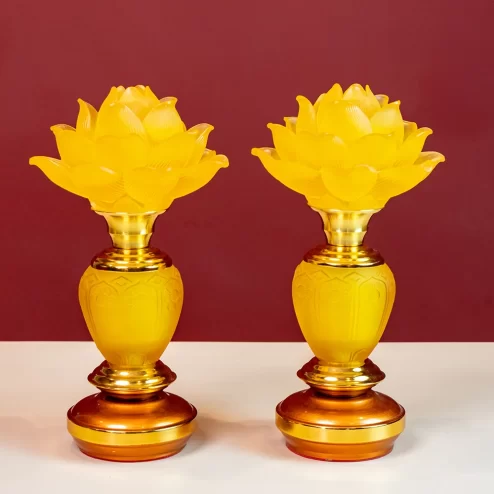 Đèn thờ điện lưu ly 1 bông thân ô van DTD1346 An Phát