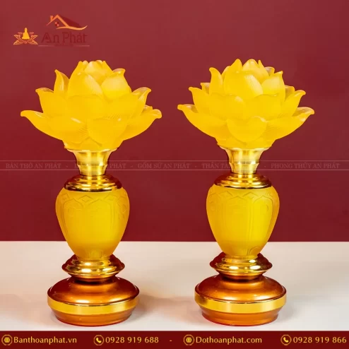 Đèn thờ điện lưu ly 1 bông thân ô van DTD1346 An Phát