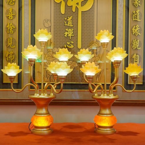 Đèn thờ điện lưu ly 9 bông bầu dẹt DTD1310 An Phát