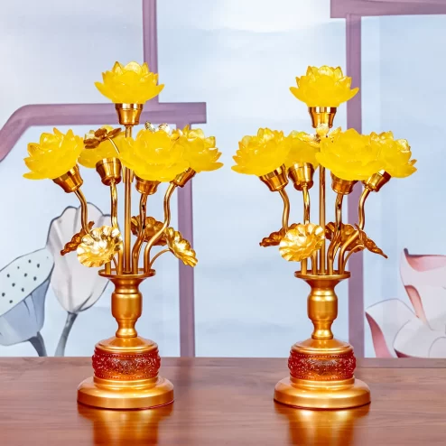 Đèn thờ điện lưu ly hoa sen DTD1340 An Phát