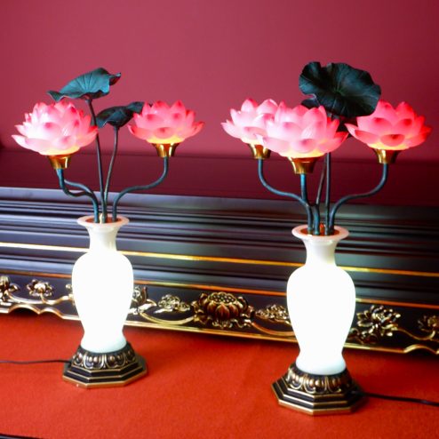 Đèn thờ điện lưu ly lục bình hoa sen DTD1364 An Phát