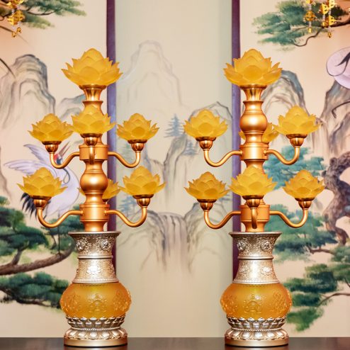 Đèn thờ điện lưu ly nhiều bông cao cấp DTD1306