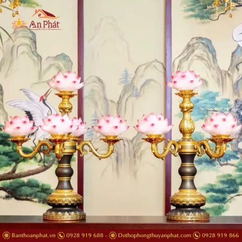 Đèn thờ điện Lưu Ly thân đồng mắc áo DTD1326 An Phát