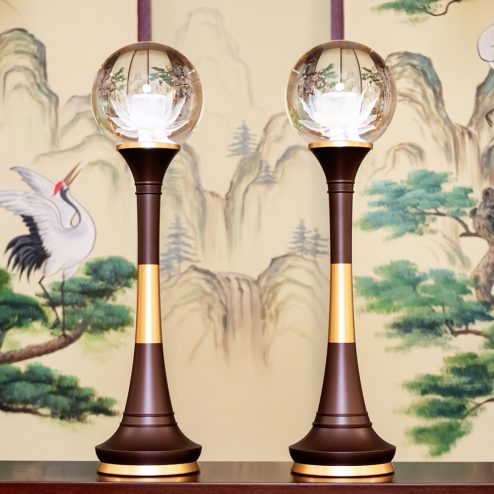 Đèn thờ điện pha lê cầu tròn thân hợp kim DTD1305 An Phát