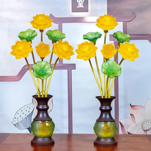 Đèn thờ điện thân lưu ly phối hợp kim DTD1342 An Phát