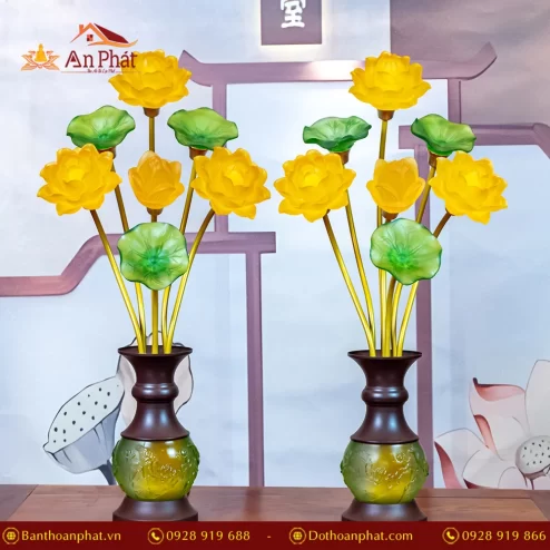 Đèn thờ điện thân lưu ly phối hợp kim DTD1342 An Phát