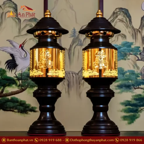 Đèn thờ điện trụ vàng hợp kim Đài Loan DTD1321 An Phát