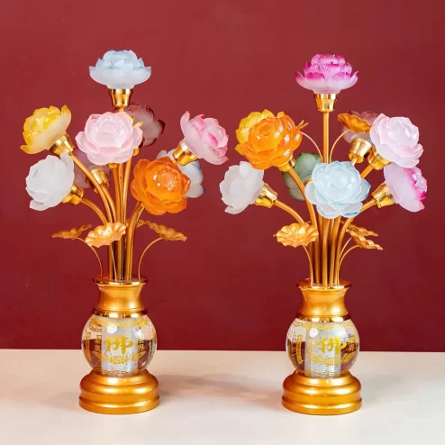 Đèn thờ lưu ly bình thủy tinh DTD1308 An Phát