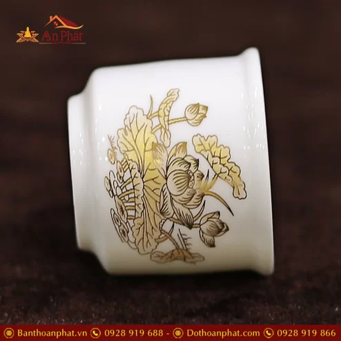 ky chen tho su trang hoa sen vang dt249 7