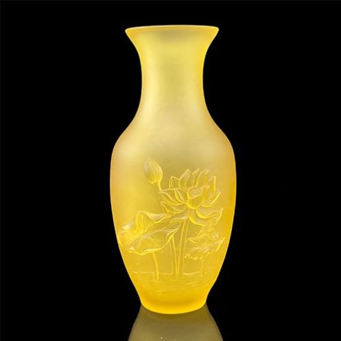 Lọ Hoa Lưu Ly Thanh Liên Hoa Sen Nổi (Cao 25cm) DT333