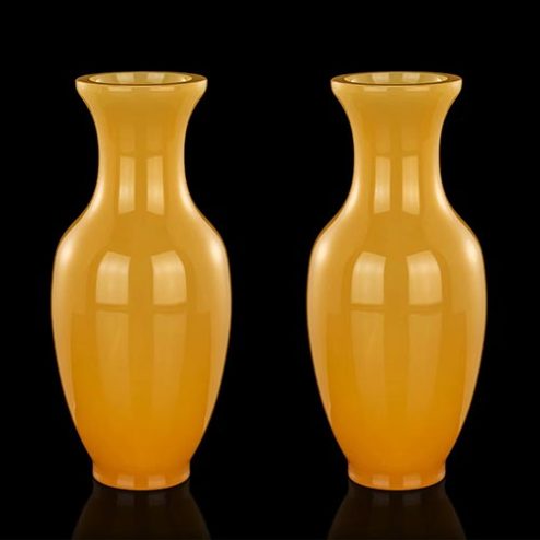 Lọ Hoa Ngọc Viền Đồng Màu Thạch Anh DT208