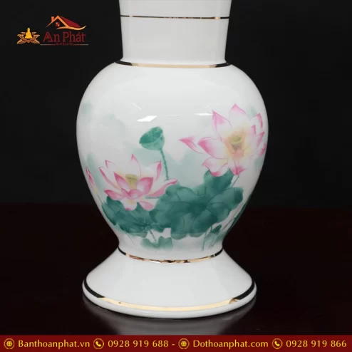 lo hoa su trang hoa sen hong la xanh dt28200007