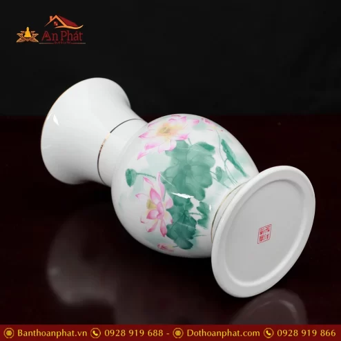 lo hoa su trang hoa sen hong la xanh dt28200008