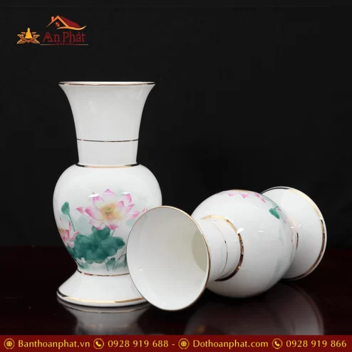 lo hoa su trang hoa sen hong la xanh dt28200009