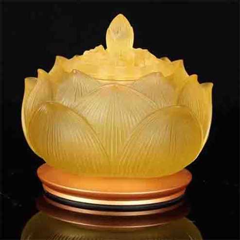 Lư Trầm Bảo Liên Hoa Sen Lưu Ly Chân Đồng DT256