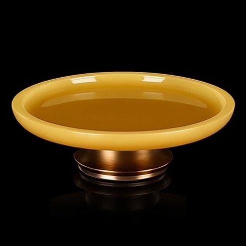 Mâm Bồng Ngọc Viền Đồng Màu Thạch Anh DT209
