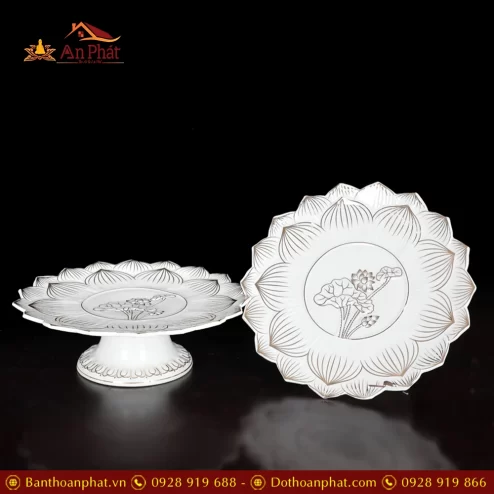 mam bong su trang hoa sen vien vang dt239 1