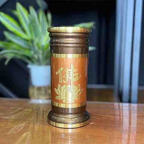 Ống Hương Đồng Đỏ Hoa Sen Chữ Phật DT313