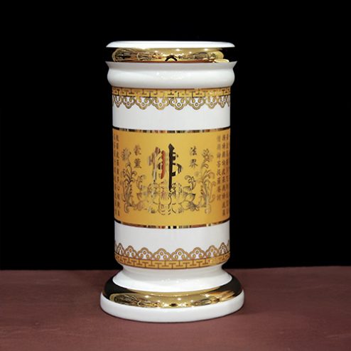 Ống Hương Sứ Tâm Kinh Vàng DT234