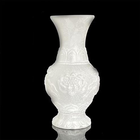 Lọ Hoa Lưu Ly Trắng Hoa Sen Nhập Khẩu DT577