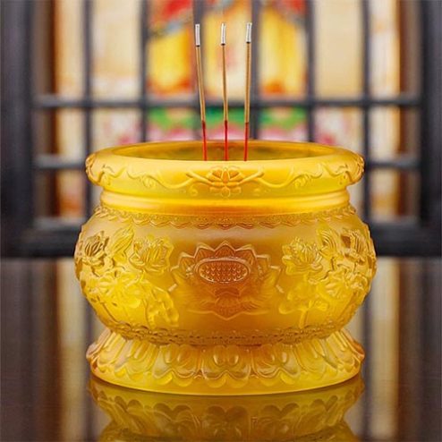 Bát Hương Lưu Ly Vàng Nhập Khẩu DT567