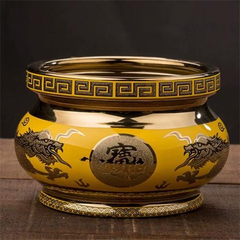 Bát Hương Sứ Kim Xa Vàng Nhập Khẩu DT594